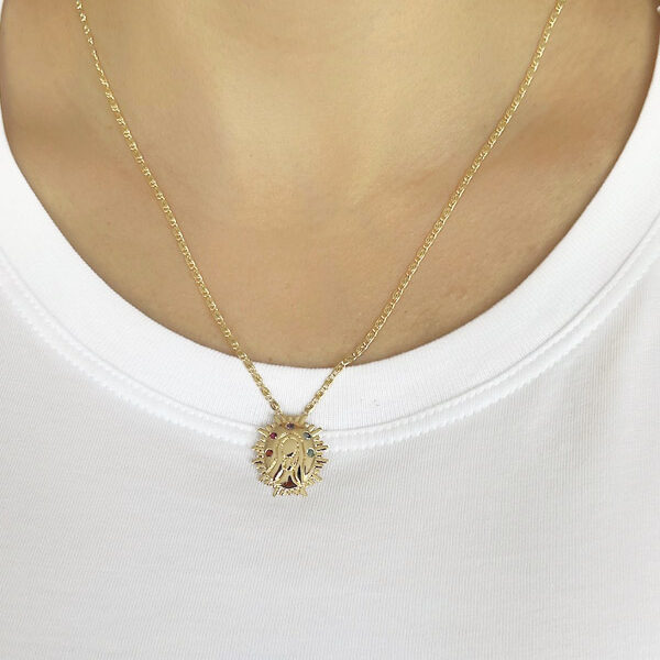Colar NS Estilizada banhado em Ouro 18K/Ródio Branco