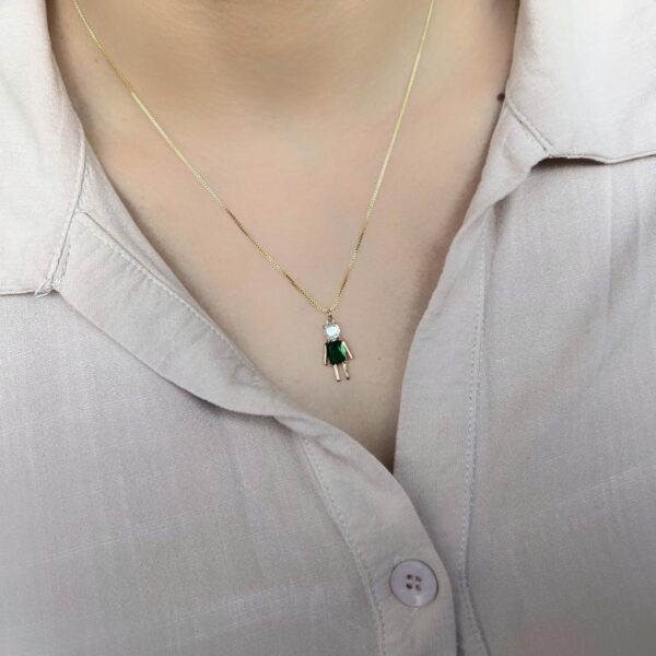 Colar Menino Esmeralda banhado em Ouro 18K