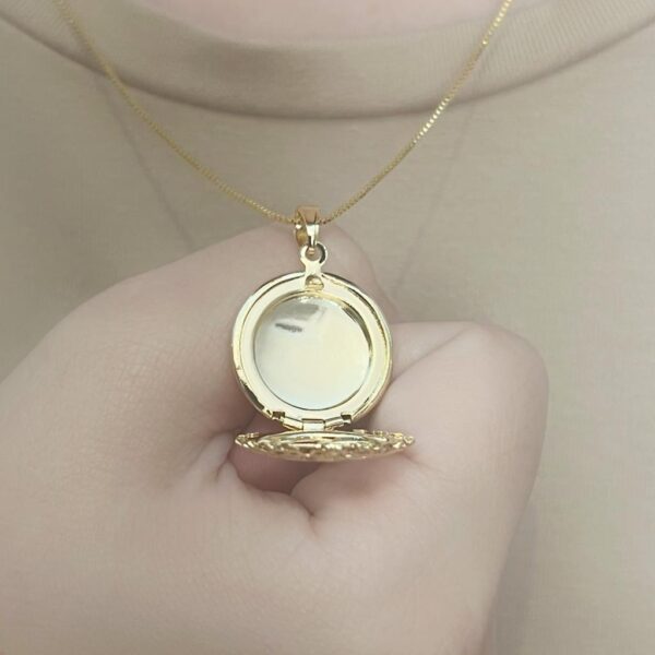 Colar Relicário Banhado em Ouro 18K