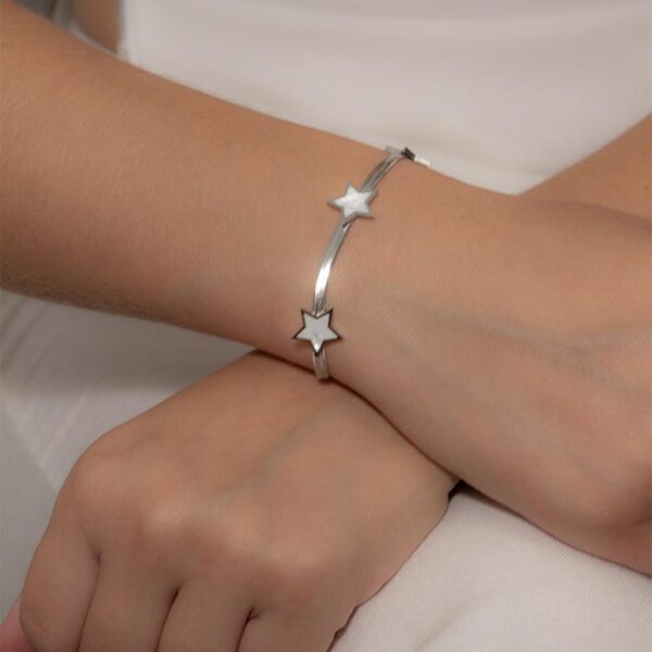 Pulseira Fita Estrelas em Aço