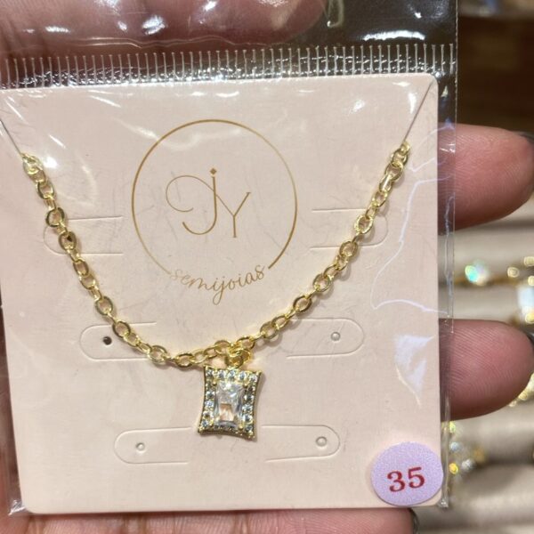 Choker Quadradinhos Cravejado Banhado em Ouro 18k