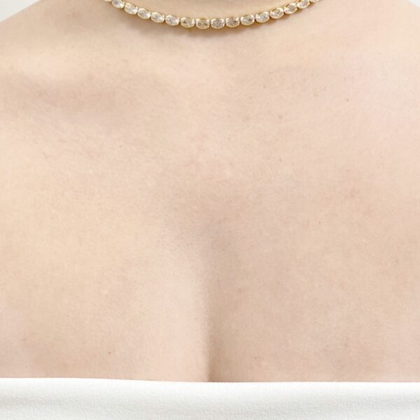 Choker Rivieira Minimalista Cravejado Banhado em Ouro 18