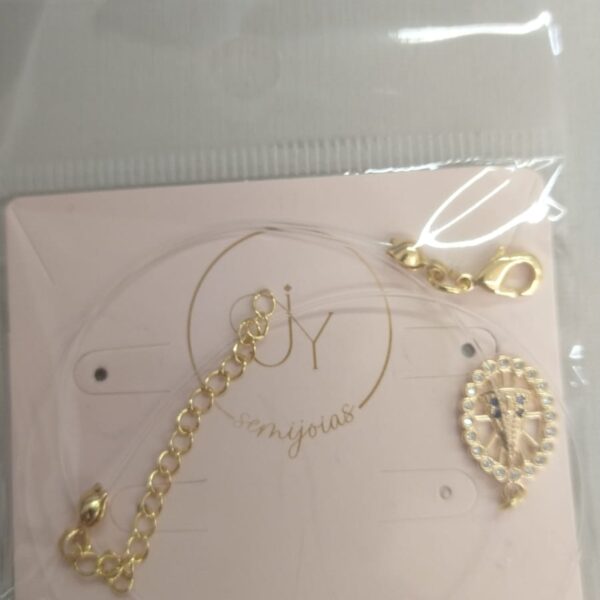 Colar Fio de Nylon NS Cravejado Banhado em Ouro 18k