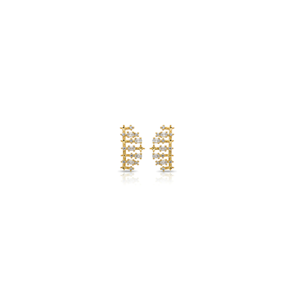 Brinco Trabalhado Cravejado Banhado em Ouro 18k