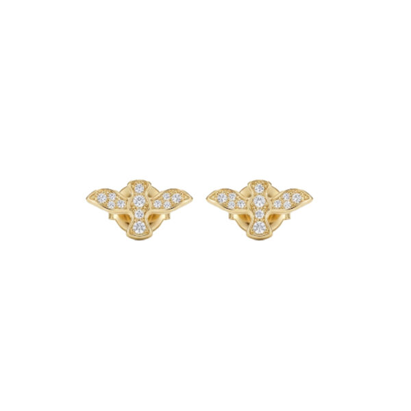 Brinco Espirito Santo Cravejado Banhado em Ouro 18k