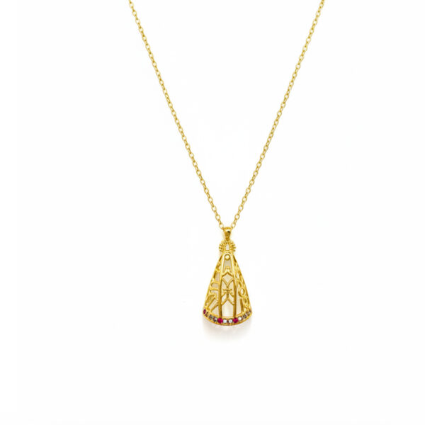 Colar Ns Vazada Cravejado Banhado em Ouro 18k