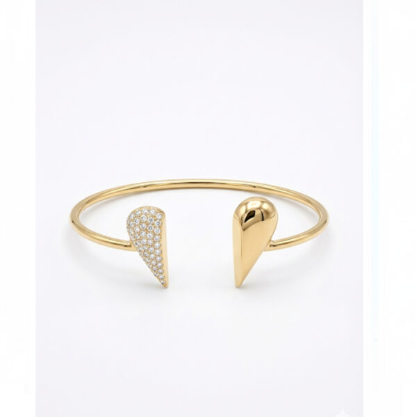 Bracelete Coração  Cravejado Banhado em Ouro 18k