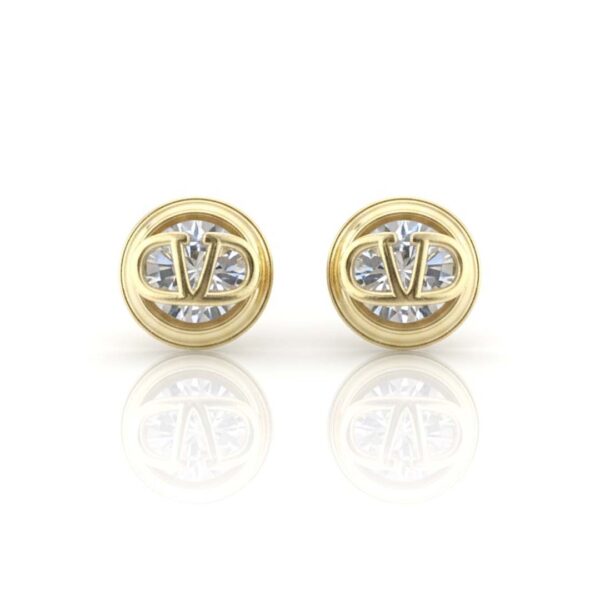 Brinco Mandala V Cravejado Banhado em Ouro 18k