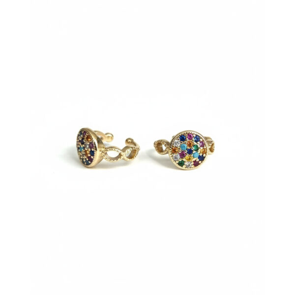 Piercing Circulo Cravejado Banhado em Ouro 18K