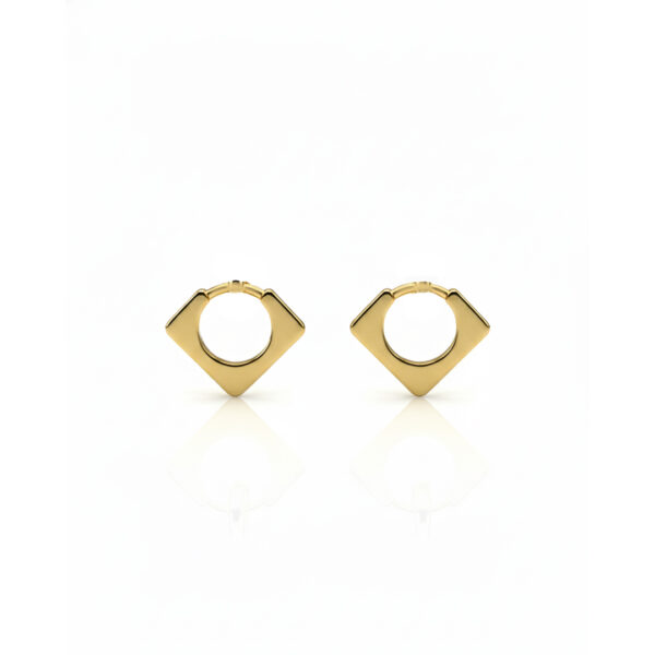 Brinco Click Quadrado Banhado em Ouro 18k