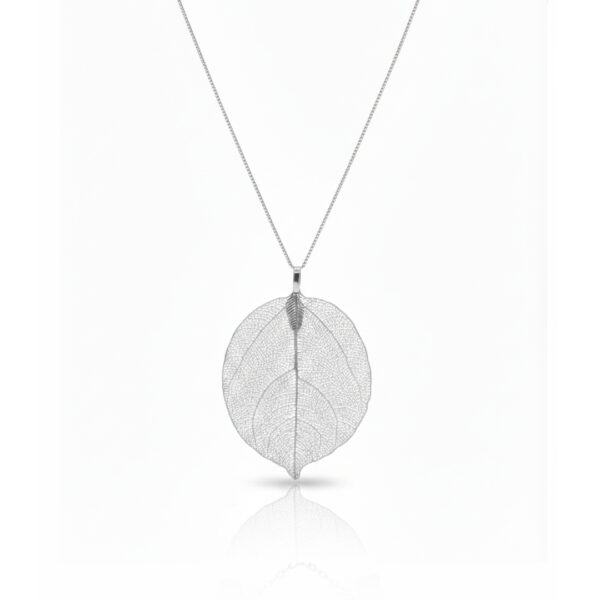 Colar(50 cm + 5 cm) Folha Banhado em Ouro 18k