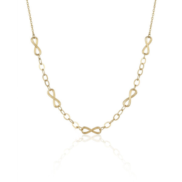 Choker (35 cm + 5 cm) Elos Infinito Banhado em Ouro 18k
