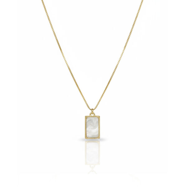 Colar (45 cm + 5 cm) Quadrado Banhado em Ouro 18k