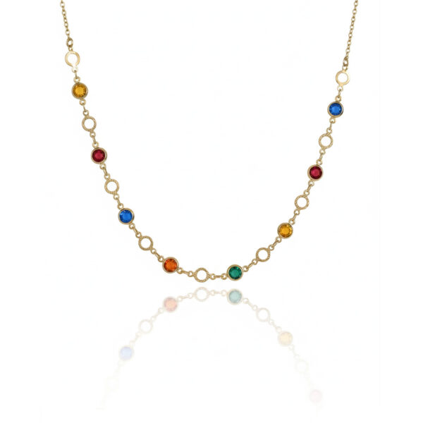 Choker T Colorido Banhado em Ouro 18k