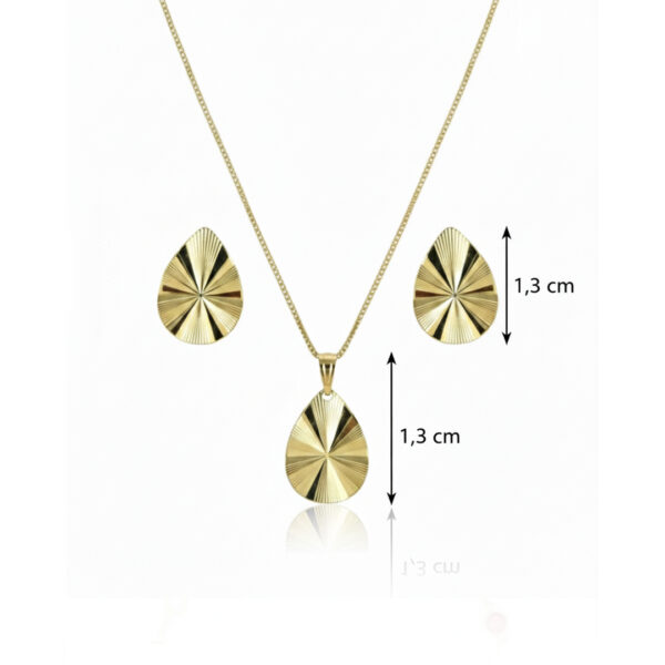 Conjunto Gota Minimalista Banhado em Ouro 18k