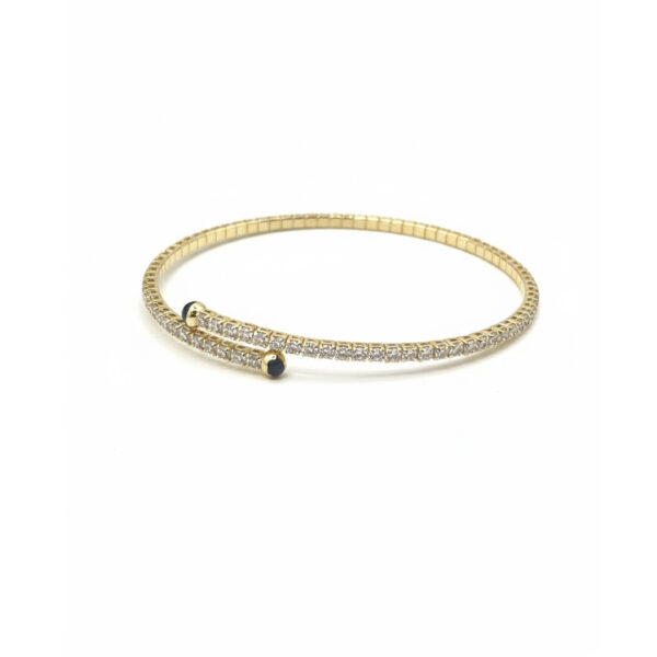 Bracelete Regulavel Cravejado Banhado em Ouro 18k