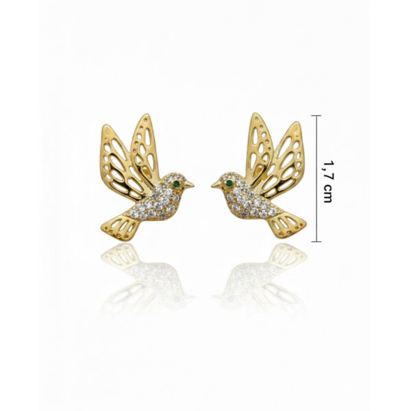 Brinco Espírito Santo Cravejado Banhado em Ouro 18K
