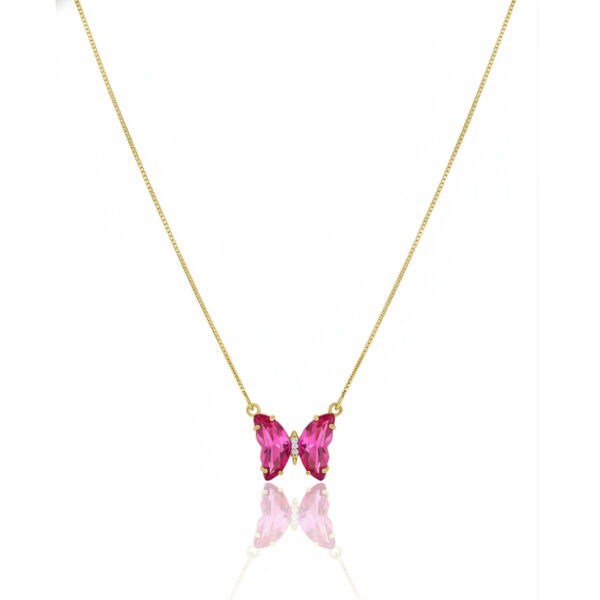 Colar Borboleta Banhado em Ouro 18k