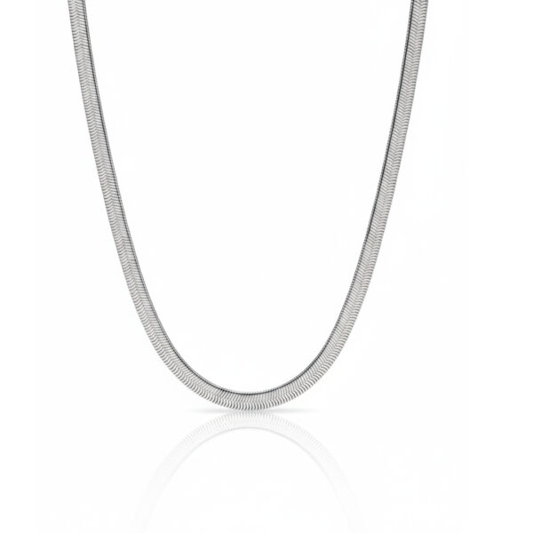 Choker Snake 6 mm Banhado em Rodio Branco