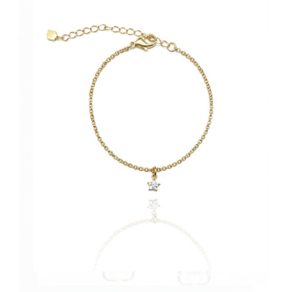 Pulseira Infântil Estrelinha Cravejado Banhado em Ouro 18k