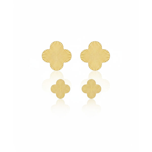Brinco dupla trevo banhado em ouro 18k