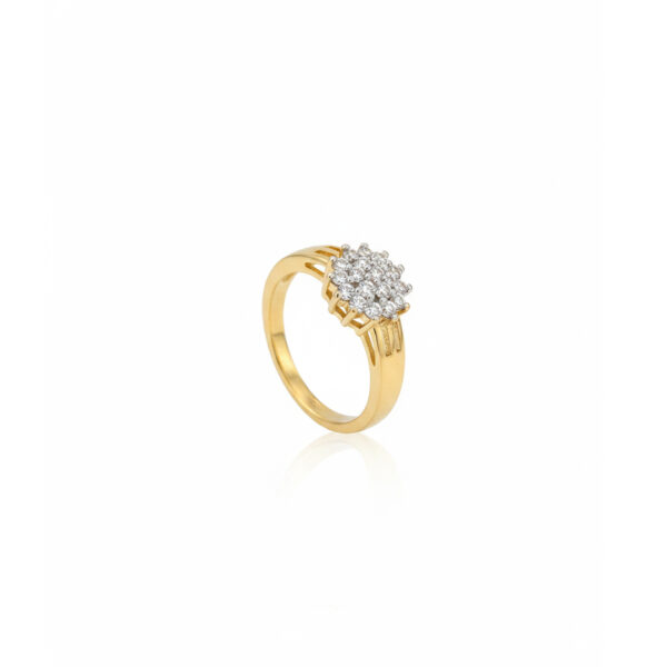 Anel Cravejado Formato Flor Cravejado Banhado em Ouro 18k