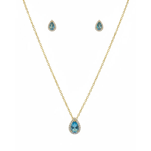 Conjunto Gota Microocravejado Banhado em Ouro 18k