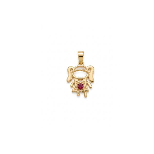 Pingente Menina Vazado Cravejado Banhado em Ouro 18k