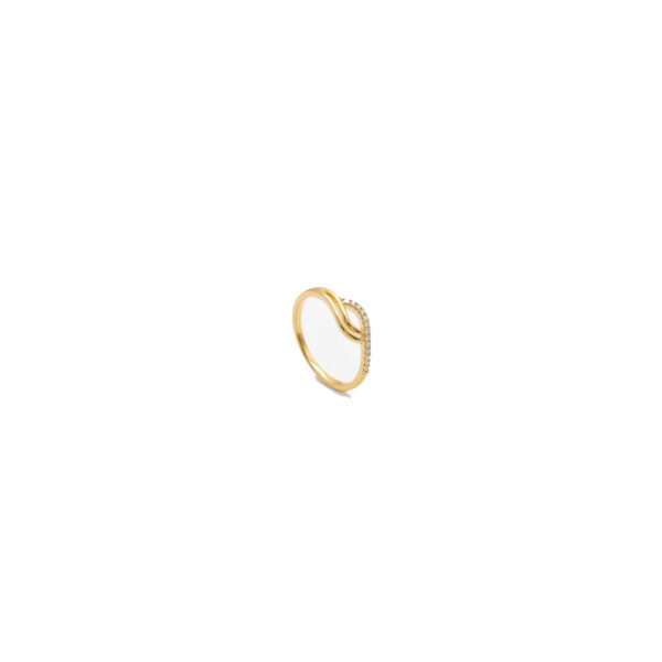 Anel Trabalhado Cravejado Banhado em Ouro 18k