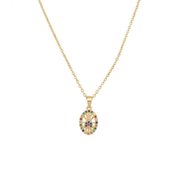Colar NS Cravejada Banhado em Ouro 18K