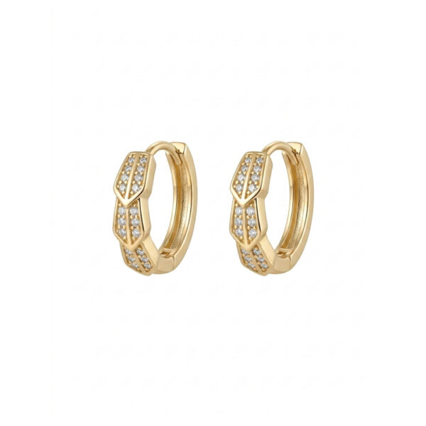 Brinco Argola Snake Cravejado Banhado em Ouro 18k