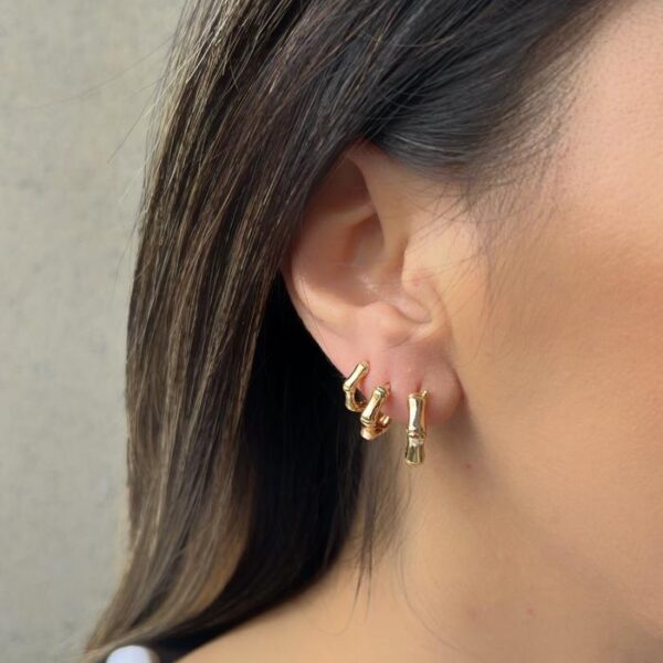 Brinco Trio de Argola banhado em Ouro 18K