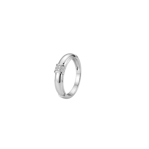 Anel Meio Cravejado Banhado em Ouro 18k