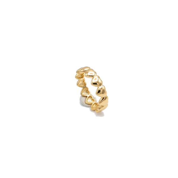 Anel Corações Banhado em Ouro 18K