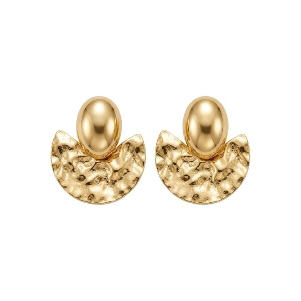 Brinco Pêndulo Martelado Banhado em Ouro 18k