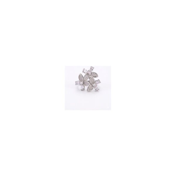 Broche Triborboletas Cravejado Banhado em Ouro 18k