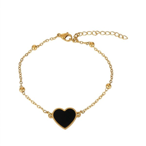Pulseira (17 cm + 5 cm) Coração em Aço