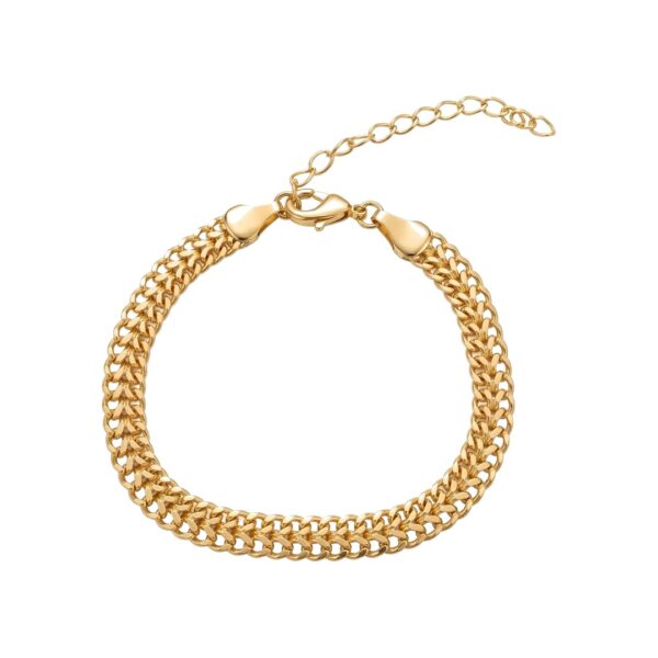 Pulseira (17 cm + 5 cm) malha Banhado em Ouro 18k