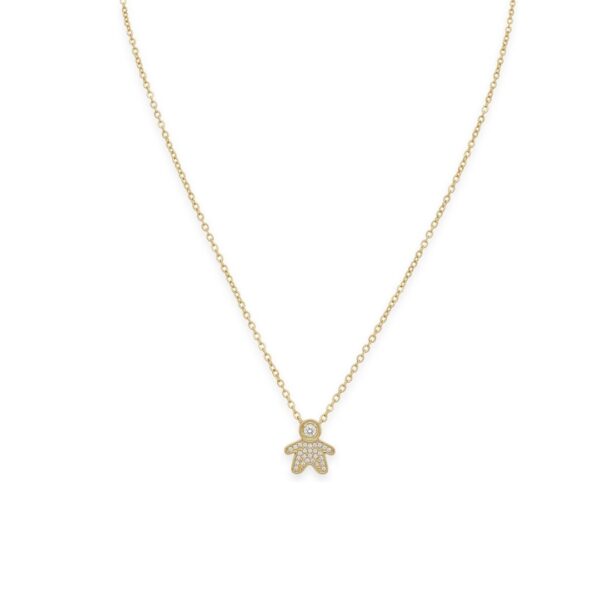 Colar (45 cm + 5 cm) Menino Cravejado Banhado em Ouro 18k