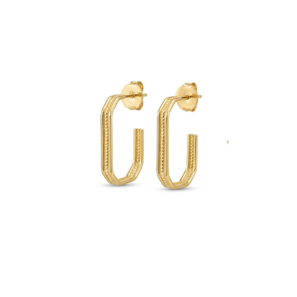 Brinco Argola Geomatrico Banhado em Ouro 18k