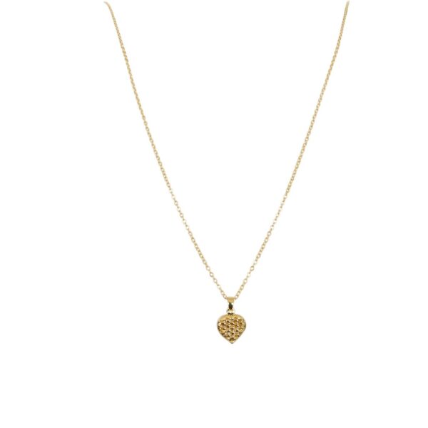 Colar(45 cm +5 cm)Coração Trabalhado Banhado em Ouro 18k