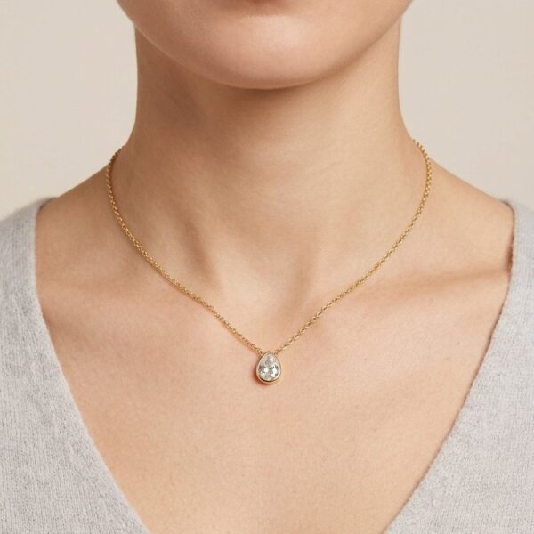 Choker(35 cm + 5 cm) Gota em Aço