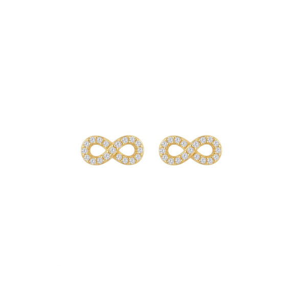 Brinco Infinito  Cravejado Banhado em Ouro 18k