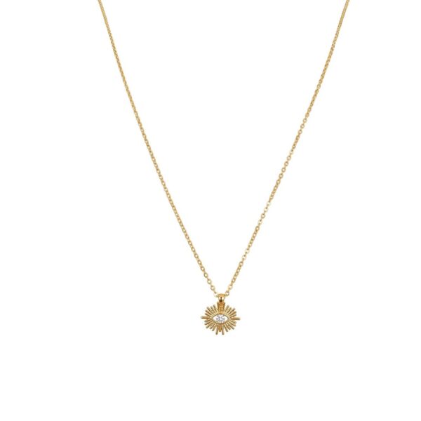 Colar Olho Grego Texturizado Banhado em ouro 18k
