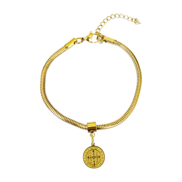 PulseiraC17 cm+ 5 cm) Cilindrica São Bento em Aço