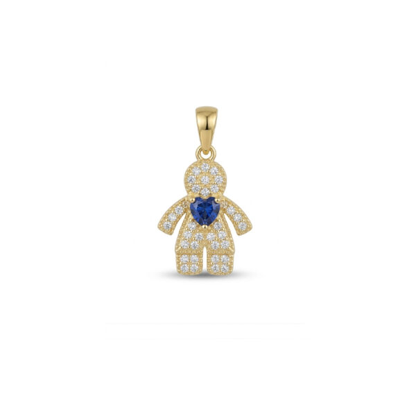 Pingente Menino Cravejado Banhado em Ouro 18k