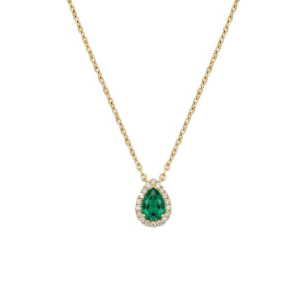 Colar(45 cm + 5 cm)Gota Cravejado Banhado em Ouro 18k