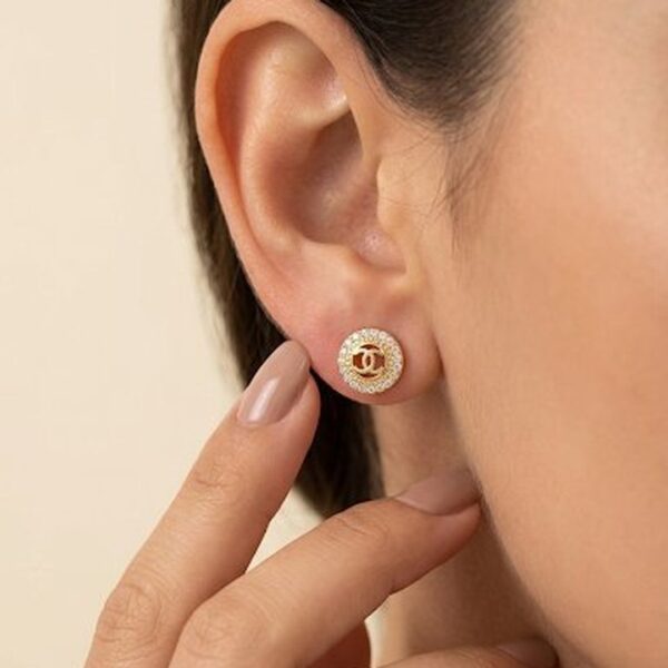 Brinco Mandala X  Cravejado Banhado em Ouro 18k