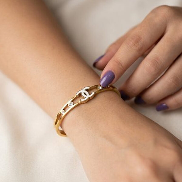 Bracelete X Trabalhado em Aço