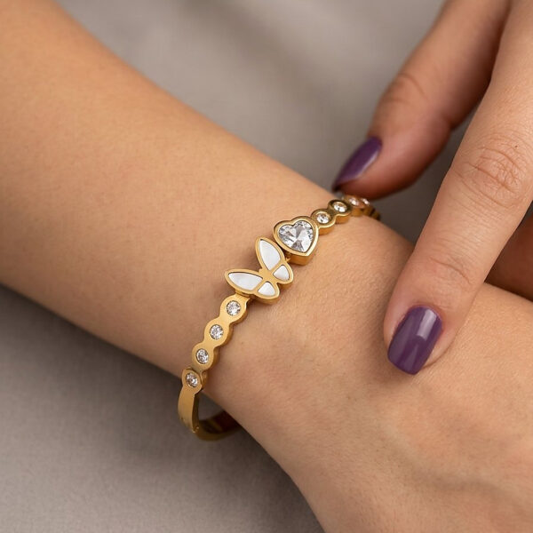 Bracelete Borboletas em Aço